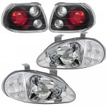 Honda Del Sol 1993-1997 Clear Headlights and Black Tail Lights Honda Del Sol 1993-1997 Clear Headlights and Black Tail Lights