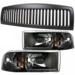 1998 Dodge Ram Black Vertical Grille and Headlights