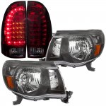 2011 Toyota Tacoma Black Headlights and Tinted Custom LED Tail Lights