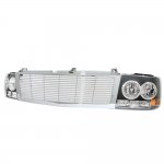 2004 Chevy Tahoe Chrome Billet Grille and Black Headlight Conversion Kit