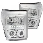 2016 Ford F450 Super Duty Chrome Clear Halo Projector Headlights LED DRL