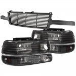 2004 Chevy Tahoe Black Billet Grille and Headlights Bumper Lights