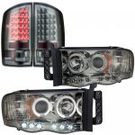 2002 Dodge Ram Smoked Halo Projector Headlights and LED Tail Lights