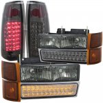 1996 GMC Sierra Smoked Headlights LED DRL and LED Tail Lights