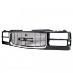 GMC Suburban 1994-1999 Black Replacement Grille with Chrome Trim GMC Suburban 1994-1999 Black Replacement Grille with Chrome Trim