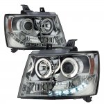 2011 Chevy Avalanche Smoked Halo Projector Headlights with LED