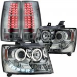 2007 Chevy Suburban Smoked Halo Projector Headlights and LED Tail Lights