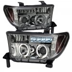 2011 Toyota Tundra Smoked Dual Halo Projector Headlights with LED