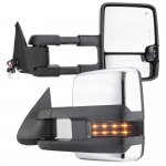 GMC Sierra 1988-1998 Chrome Power Towing Mirrors Smoked LED Lights