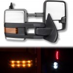 Chevy Silverado 2014-2018 Chrome Towing Mirrors LED Lights Power Heated