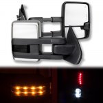 2014 Chevy Silverado Chrome Towing Mirrors Smoked LED Lights Power Heated