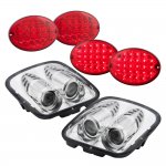 2000 Chevy Corvette C5 Chrome Dual Projector Headlights and Red LED Tail Lights
