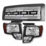 2013 Ford F150 Black Raptor Style Grille and Euro Headlight