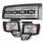 Ford F150 2009-2014 Black Raptor Style Grille and Euro Headlight Ford F150 2009-2014 Black Raptor Style Grille and Euro Headlight