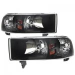 1999 Dodge Ram Sport Black Euro Headlights