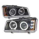 Chevy Silverado 2500 2003-2004 Black Dual Halo Projector Headlights with LED