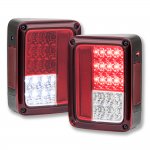 2014 Jeep Wrangler JK Red and Clear LED Tail Lights