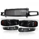 GMC Yukon XL Denali 2001-2006 Black Grille and Smoked Headlights LED DRL Bumper Lights