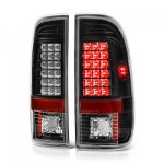 2007 Ford F450 Super Duty LED Tail Lights Black Chrome