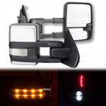2015 Chevy Silverado 3500HD Chrome Towing Mirrors Clear LED Lights Power Heated