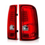 2008 GMC Sierra 2500HD Custom LED Tail Lights Red Clear