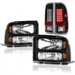 2006 Ford F450 Super Duty Black Headlights and LED Tail Lights