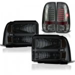 2007 Ford F550 Super Duty Smoked Headlights and LED Tail Lights