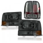 1999 Ford F250 Super Duty Smoked Headlights and LED Tail Lights 1999 Ford F250 Super Duty Smoked Headlights and LED Tail Lights