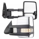 Chevy Silverado 1988-1998 Chrome Power Towing Mirrors Clear LED Lights