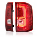 GMC Sierra 1500 2014-2018 Custom LED Tail Lights Red Clear