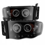 2005 Dodge Ram 2500 Black Smoked CCFL Halo Projector Headlights with LED