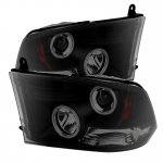 2011 Dodge Ram Black Smoked CCFL Halo Projector Headlights LED DRL