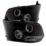 2017 Dodge Ram 3500 Black Smoked CCFL Halo Projector Headlights LED DRL