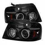 Ford F150 2004-2008 Black Smoked CCFL Halo Projector Headlights with LED
