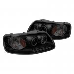 2000 Ford Expedition Black Smoked CCFL Halo Projector Headlights LED