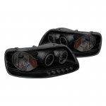1998 Ford F150 Black Smoked CCFL Halo Projector Headlights LED