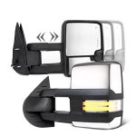 Chevy Silverado 3500HD 2007-2014 Chrome Towing Mirrors Clear LED DRL Power Heated