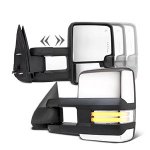 Chevy Silverado 1500HD 2003-2006 Chrome Towing Mirrors Clear LED DRL Power Heated