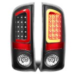 2002 Dodge Ram Black LED Tail Lights Red Tube 2002 Dodge Ram Black LED Tail Lights Red Tube