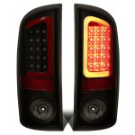 2002 Dodge Ram Black Smoked LED Tail Lights Red Tube 2002 Dodge Ram Black Smoked LED Tail Lights Red Tube