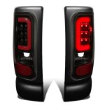2000 Dodge Ram 2500 Black Smoked LED Tail Lights Red Tube