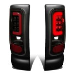 1994 Dodge Ram 2500 Black Smoked LED Tail Lights Red Tube