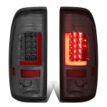 2008 Ford F250 Super Duty Smoked Custom LED Tail Lights Red Tube 2008 Ford F250 Super Duty Smoked Custom LED Tail Lights Red Tube