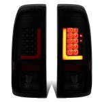 2000 Ford F450 Super Duty Black Smoked LED Tail Lights Red Tube
