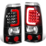Chevy Silverado 3500 2001-2002 Black LED Tail Lights Red Tube