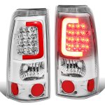2000 Chevy Silverado Chrome LED Tail Lights Red Tube
