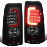 2002 Chevy Silverado 2500 Smoked LED Tail Lights Red Tube