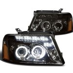 2004 Ford F150 Smoked Halo Projector Headlights LED