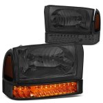 1999 Ford F250 Super Duty Smoked Headlights LED Bumper Lights 1999 Ford F250 Super Duty Smoked Headlights LED Bumper Lights