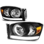 Dodge Ram 2500 2006-2009 Black Headlights LED DRL Tube